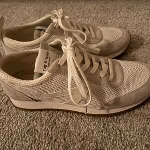 Rag & Bone Cream Lace-Up Sneakers